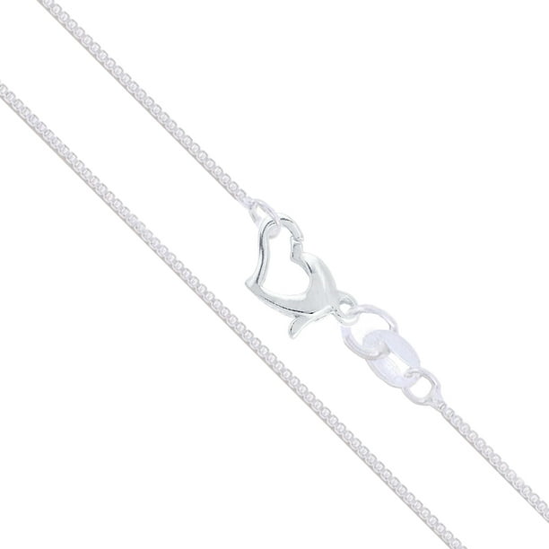 14k Solid White Gold 1.2mm Classic Rolo Cable Chain Link Necklace with Spring Ring Clasp American Set Co 
